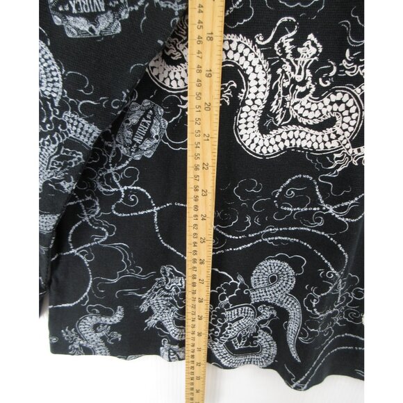 VINTAGE Avirex Sweatshirt XXL Thermal Waffle Dragon AOP Streetwear Y2K - Picture 4 of 10
